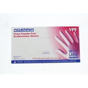 Adenna VPF236 Vinyl Powder Free Exam Gloves, Large, 1 Case