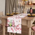 thumbnail image 2 of Table Runners 70 Inches Long Dress Scarves, Happy Easter Farmhouse Coffee/Dining/Kitchen Table Decor, Holiday Table Runner, Pink Spring Gnomes Eggs Flower Branch Rabbit 13x70 Inch, 2 of 9