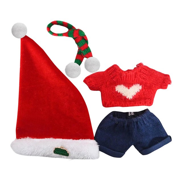Conjunto de ropa para muñecas, disfraz para fiesta, regalo de invierno, decoración para muñecas de 17 cm Suéter de corazón