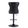 thumbnail image 2 of Guyou Modern PU Leather Swivel Bar Stools Set Of 2, Adjustable Upholstered Bar Stools with Button Tufted and Nailhead Decoration, Black, 2 of 13