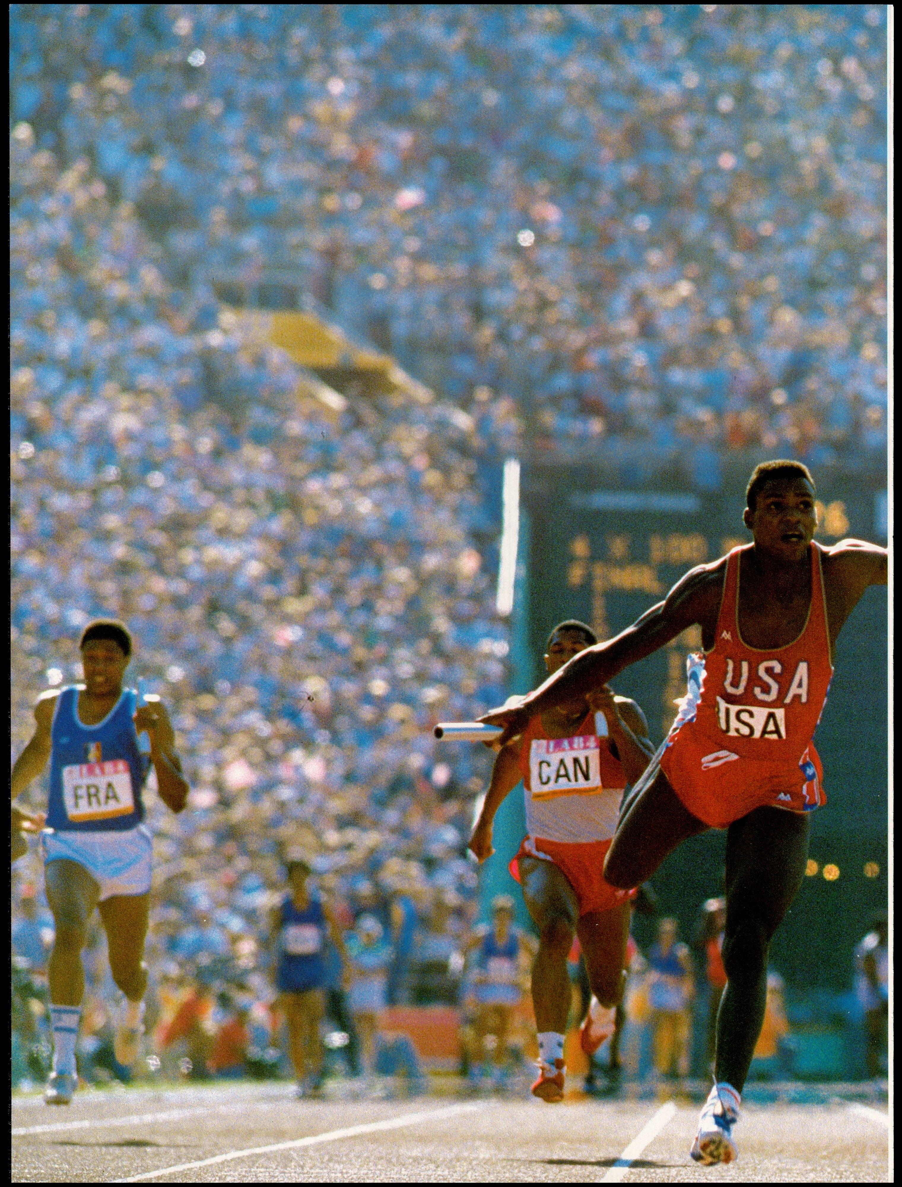 Carl Lewis Autographed 9x12 Magazine Page Photo Track & Field Olympics Beckett BAS QR #BT66619