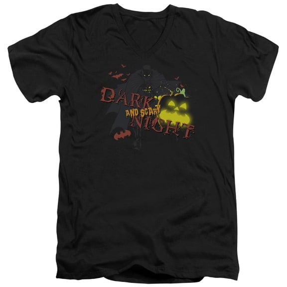Batman - Dark And Scary Night - Slim Fit V Neck Shirt - Large