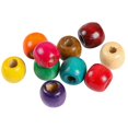 thumbnail image 2 of 300 Uds. De cuentas redondas de madera para manualidades, cuentas con agujeros grandes, accesorio de joyería creativo para hacer manualidades (colores mezclados), 2 of 2
