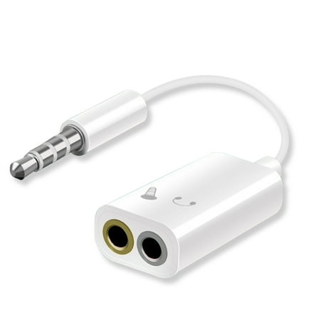 Y Cable Female EEEKit 3.5mm Audio Headset Mic Y Splitter Adapter, Stereo Audio 1 Male to 2 Female Cable Adapter TRRS to 2 TRS for Tabs Laptops PC ()