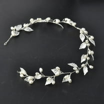 OUNONA Elegant Pearl Wedding Headband for Brides with Alloy Material and Silver Color Fits Various Occasions