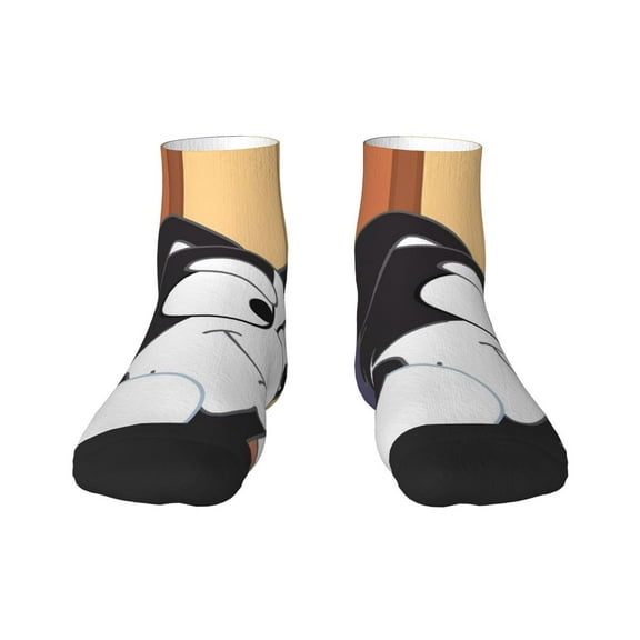 Silaia Bluey Print Adult Socks,Ankle Athletic Running Socks,Cushioned Breathable Low Cut Sports Tab Socks for Men and Women,Moisture-Wicking Crew Socks