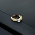thumbnail image 3 of Gem Stone King 18K Two-Tone Plated Sterling Silver Ring Set with Moissanite (1.39 Cttw) (Size 7), 3 of 4