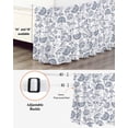 thumbnail image 3 of Pastoral Flowers Wrap Around Bed Skirts for California King Bed 18" Drop,Bed Skirt with Adjustable Elastic Belt Dust Ruffle Bed Valance for Bedroom Vintage Haze Blue Farmhouse Plant Bed Frame Cover, 3 of 7