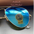 thumbnail image 4 of RB-Hip Hop-sunglasses Aviator Blue Flash Lenses RB3025 Gold Frame 58 / 62 Unisex New, 4 of 5