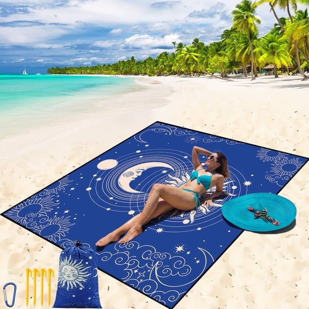 Manta de playa WIWIGO impermeable a prueba de arena 200x210 cm
