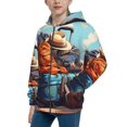 thumbnail image 2 of Naloa Colorful Travel Luggage Gear Teenage Zipper Hoodie, Long Sleeve Zip Up Hoodies Casual Jackets Tops for 7-12 Years-Medium, 2 of 6