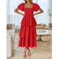 thumbnail image 2 of Vestido ZESICA 2025 Summer Boho Midi de manga corta para mujer, 2 of 9