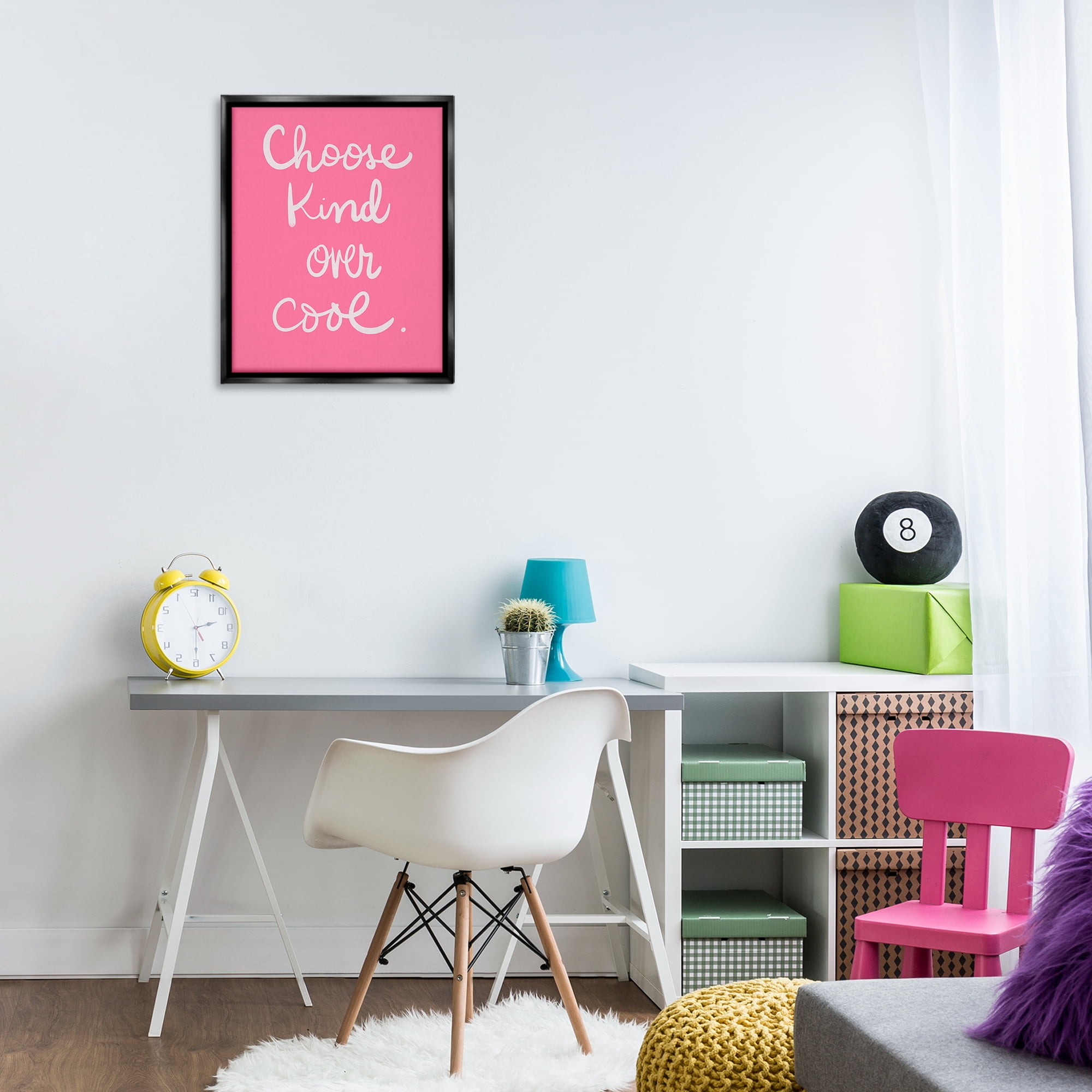 Stupell Industries Choose Kind Over Cool Typography Painting Black Floater Framed Art Print Wall Art, 17 x 21