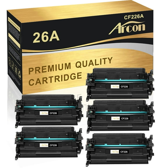 Arcon 5-Pack Compatible Toner for HP 26A CF226A 26X CF226X works with LaserJet Pro M402dn M402n M402d M402dw MFP M426dw M426fdw M426fdn Printers (Black)