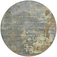 thumbnail image 5 of HomeRoots 618246 8 ft. Taupe, Gray & Beige Round Abstract Washable Indoor & Outdoor Area Rug, 5 of 5