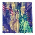 thumbnail image 2 of Ambesonne American Shower Curtain, New York Landmarks Flag, 69"Wx70"L, Blue Red White, 2 of 4