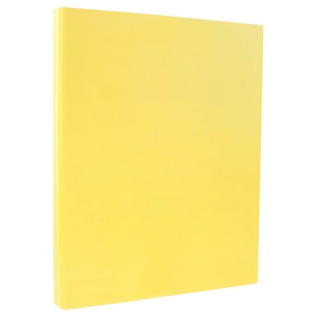 JAM Paper Vellum Bristol Cardstock, 8 1/2 x 11, 50 per Pack, 110lb Canary Yellow