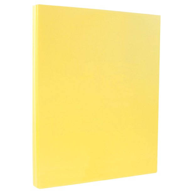 JAM Vellum Bristol Cardstock, 8.5x11, 50/Pack, 110lb Canary Yellow