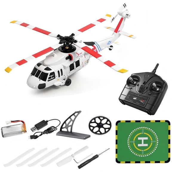 Bruce&Shark RC Helicopter UH60L Black Hawk Brushless 4CH, WLtoys K270 Remote Control Helicopter with Optical Flow Positioning for Adults, 2.4G RC Aircraft