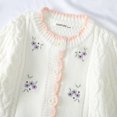 thumbnail image 3 of Esaierr Kids Baby Sweater Cardigan Toddler Embroidered Flower Jacket Long Sleeve Button Stripe Tops, 3 of 5