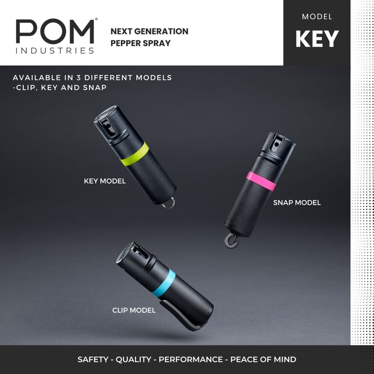 POM Pepper Spray Keychain - Flip Top Safety - Maximum Strength OC