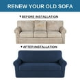 thumbnail image 2 of H.VERSAILTEX 2-Piece Jacquard Spandex Sofa Stretch Slipcover, Navy, 2 of 6