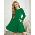 thumbnail image 2 of Vestido Arshiner de manga larga para niñas, corte A, verde 3-4T, 2 of 8