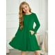 thumbnail image 2 of Vestido Arshiner de manga larga para niñas, corte A, verde 3-4T, 2 of 8