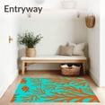 thumbnail image 3 of ODIKA 4'x6' Machine Washable Non-Slip Area Rug, Underwater Marine Life Wave Floor Covering High Traffic Rug, Blue, 712571, 3 of 5