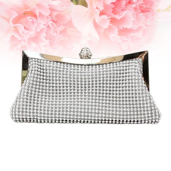FELTECHELECTR 1Pcs Silver Clutch Purses For Women With Large Capacity And Detachable Chain For Evening Party