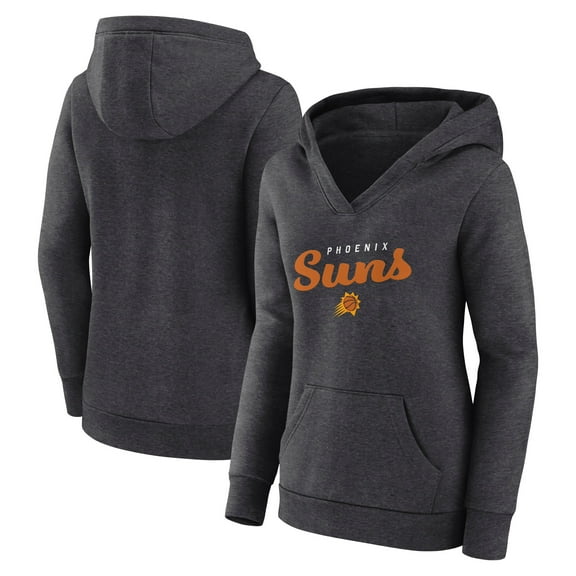 Women's Logo Athletic Heather Charcoal Phoenix Suns Triumphant V-Neck Pullover Hoodie