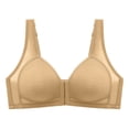 thumbnail image 3 of Women's Solid Color Front Button Large Size Thin Bra Underwear Non Removable Padded Sports Bras for Women T Back Sports Bras for Women Workout Bra for Women Women Bras Wireless plus Size Women Bras, 3 of 3