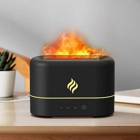 

Portable Air Humidifier USB Mist with Realistic Flame Waterless Auto Shut Off Quiet with LED Lights for Bedroom Desktop Room Dorm White