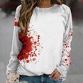 thumbnail image 1 of 2023 Mode pour Femmes Sweatshirt 50% de Réduction Halloween Dégagement Imprimé Long Manches Col Rond Pull Décontracté Tops Personnalisé Sang Imprimé Sans Capuche Sweatshirt, 1 of 5
