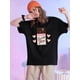 thumbnail image 1 of Women's Casual Crew Neck T-Shirt, Short Sleeve, Geometric Chocolate Love Pattern, All Season SportsCamisetas para mujer, lindas camisetas con estampado gráfico, de manga corta, estilo casual, para ve, 1 of 7