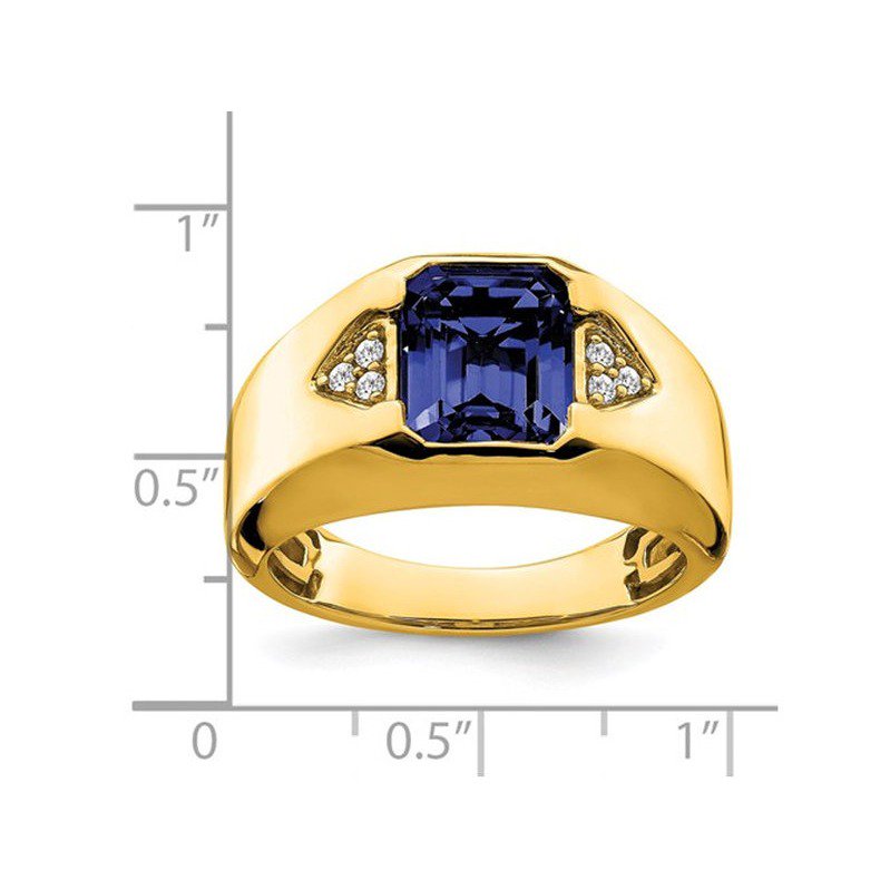 Bague Homme Diamant De Laboratoire Or Jaune 14 Carats 1,20 Carats - Taille 9.5 - Occasion Très Bon état