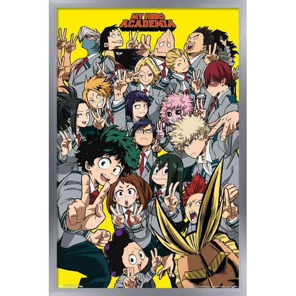 My Hero Academia - Selfie Wall Poster, 14.725" x 22.375", Framed