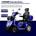 thumbnail image 3 of Xlluproid 1000W Heavy-Duty 4 Wheel Mobility Scooter - 500LBS Capacity All Terrain Electric Cart for Seniors,Adults,Blue, 3 of 16