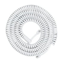 GJX Telephone Handset Cord,4P4C Coiled Landline Phone Handset Cable for Home or Office White 6.5 ft 2pcs