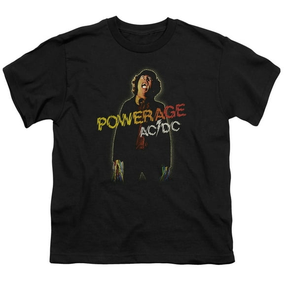 Trevco ACDC104-YT-1 ACDC Powerage-S by S Youth Short Sleeve Shirt, Black - Small