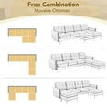 thumbnail image 6 of 110" Convertible Sectional Sofa, U-Shaped Sofa Couch with Reversible Chaise and Movable Ottoman, 5-Seater Modular Sofa Set with Side Pockets and Nailhead Trims, Yellow, 6 of 9