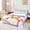 White Blue 01, variant on Feelyou Pink Waffle Baseball Queen Sheets for Kids, Ice Cream Drip Sport Queen Sheet Sets, 4pcs, 1 Flat Sheet, 1 Fitted Sheet and 2 Pillowcases