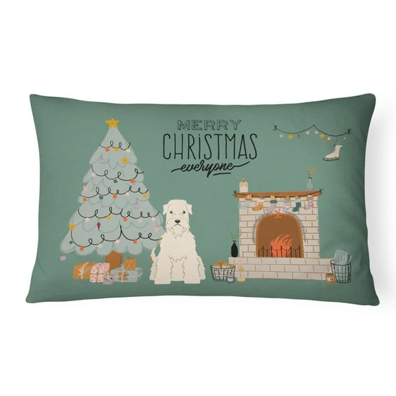 Carolines Treasures CK7624PW1216 Soft Coated Wheaten Terrier Christmas Everyone Canvas Fabric Decorative Pillow 12H x16W