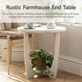 thumbnail image 3 of Rustic Farmhouse end Table with Storage Shelf, French Country Accent Side Table for Family, Dinning or Living Room, Small Spaces, Modern, Round, White, 3 of 9
