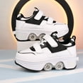 thumbnail image 5 of Boys Girls 2-in-1 Roller Skates & Sneakers Unisex Retractable Wheels Outdoor Fun & Fitness Kick Roller Shoes Children Best Gift, 5 of 12