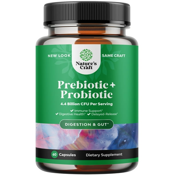 Prebiotics and Probiotics Gut Health Supplement Nature's Craft 60ct