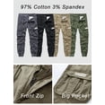 thumbnail image 2 of 2023 New Autumn Cargo Pants Men Multi-Pockets Washed Cotton Work Wear Cargo Jogger Military Overalls Elastic Waist Male Trousers, 2 of 6