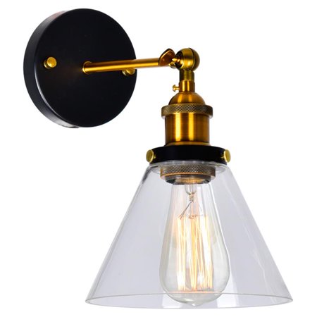 

CWI Lighting Eustis 1-Light Contemporary Metal Wall Sconce in Black/Gold Brass