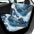 thumbnail image 4 of FOR U DESIGNS Blue Marble Print Automotive Seat Cover Breathable Front & Split Rear Bench for Car Non-Fading Automotive Accessories Universal Fit Vehicle Sedan Truck SUV, 4 of 7