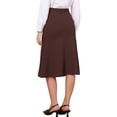 thumbnail image 3 of INSPIRE CHIC Fishtail Skirt for Women Panel High Waist Side Pockets Work Office Midi Skirts XS Dark Brown, 3 of 6